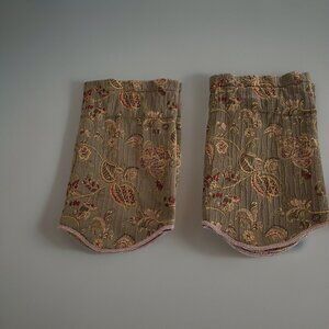 Richfield Scalloped Valance Embroidered Floral Sage Set Of Two 52 x 20